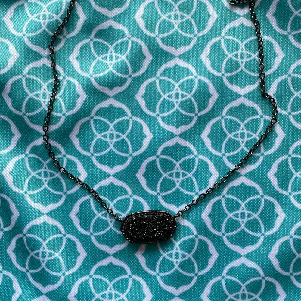 Kendra Scott Black Drusy Elise Necklace Pendant